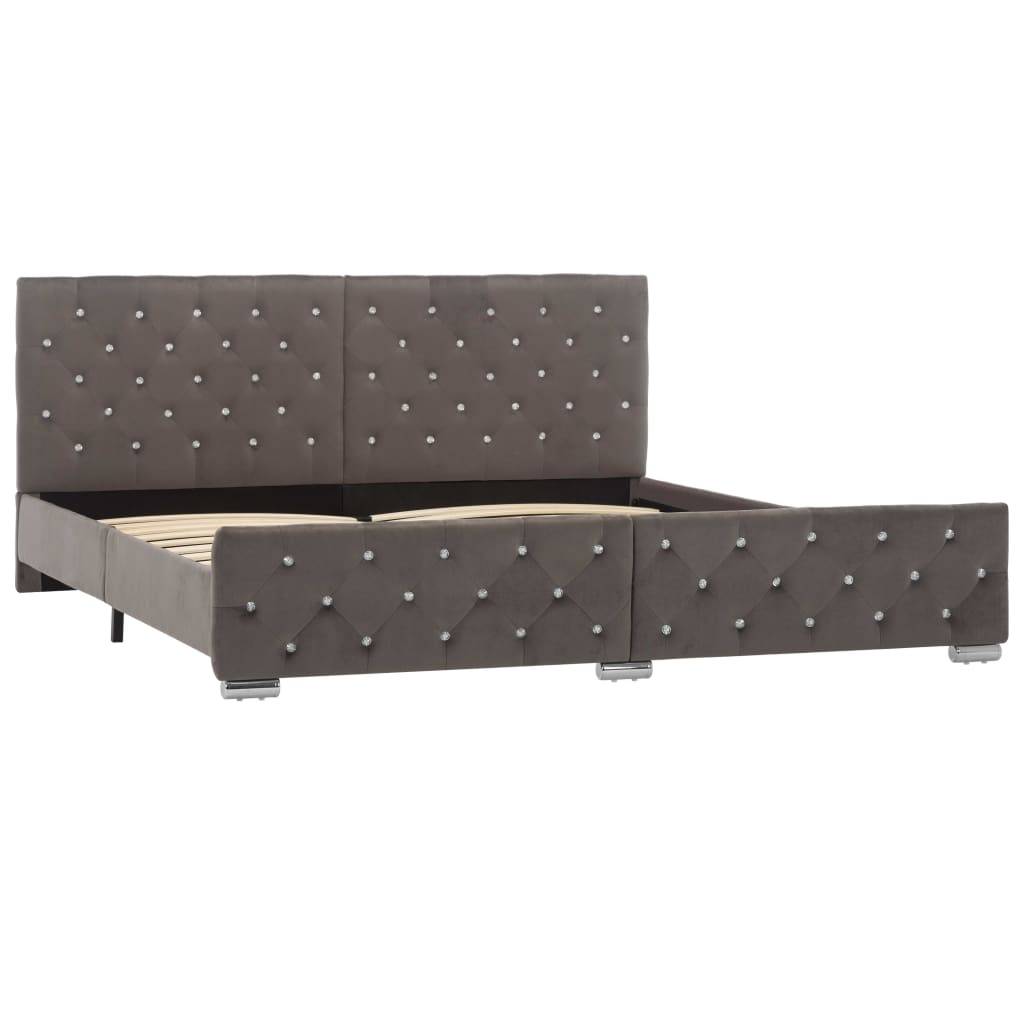 vidaXL Bettgestell Grau Samt 180x200 cm