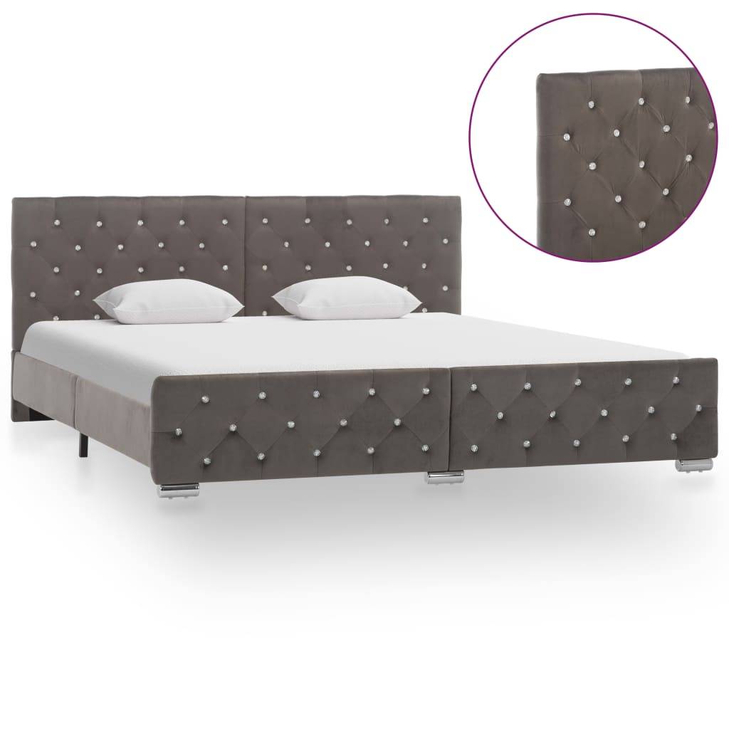 vidaXL Bettgestell Grau Samt 180x200 cm