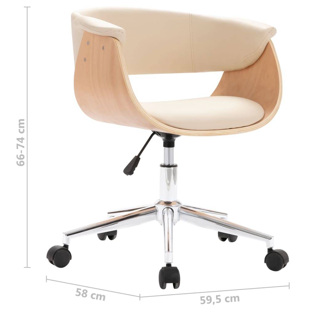 vidaXL Esszimmerstühle 4 Stk. Drehbar Creme Kunstleder