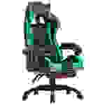 vidaXL Gaming-Stuhl mit Fußstütze Grün und Schwarz Kunstleder