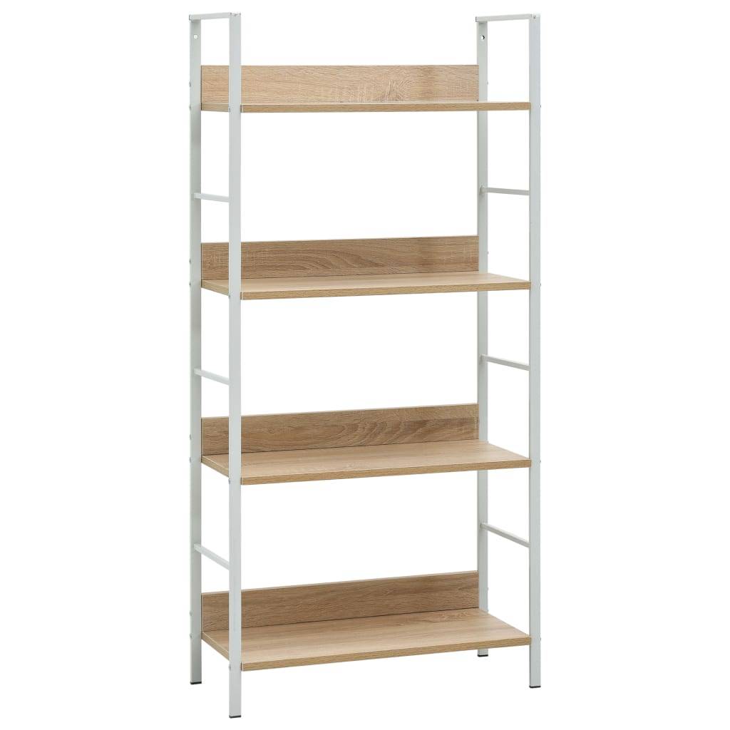 vidaXL Bücherregal 4 Regalböden Eiche 60×27,6×124,5 cm Holzwerkstoff