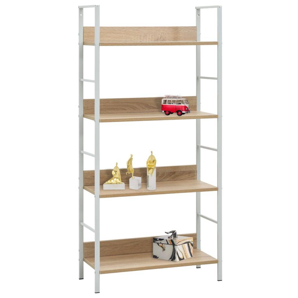 vidaXL Bücherregal 4 Regalböden Eiche 60×27,6×124,5 cm Holzwerkstoff