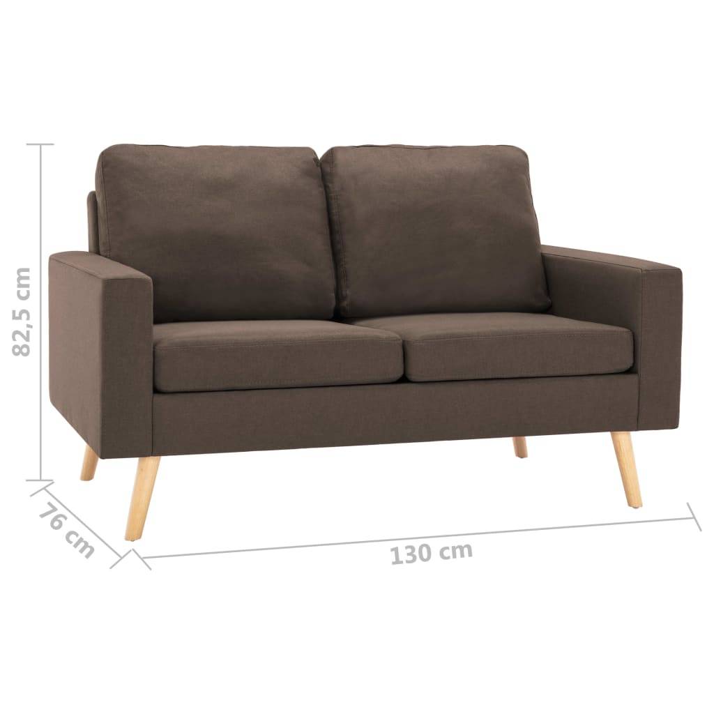 vidaXL 2-Sitzer-Sofa Braun Stoff