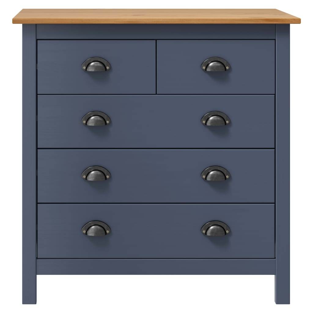 vidaXL Sideboard Hill Grau 79x40x80 cm Massivholz Kiefer