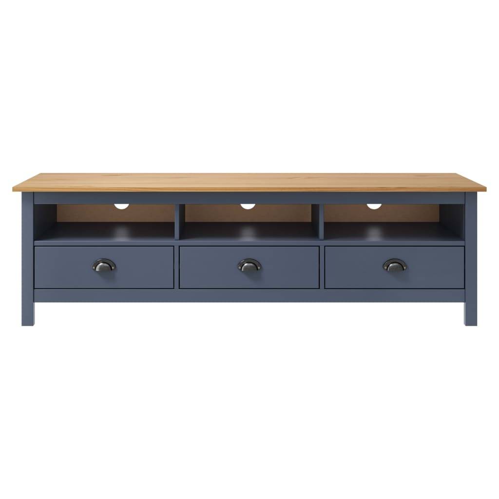 vidaXL TV-Schrank Hill Grau 158x40x47 cm Massivholz Kiefer