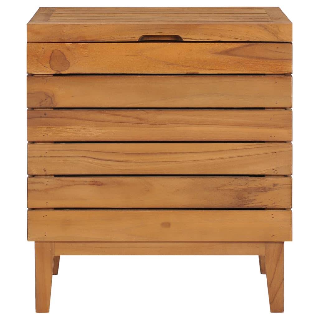 vidaXL Wäschekorb 40×30×45 cm Teak Massivholz