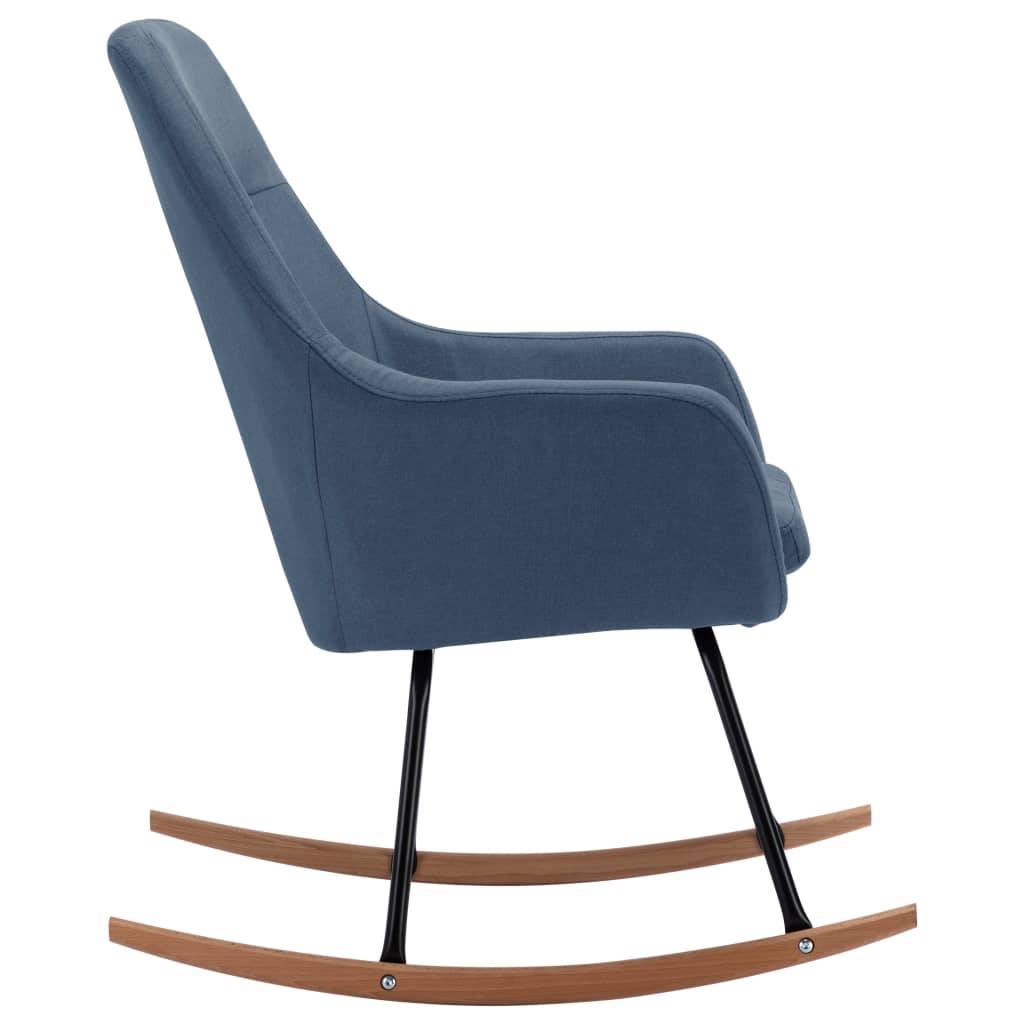 vidaXL Schaukelstuhl Blau Stoff