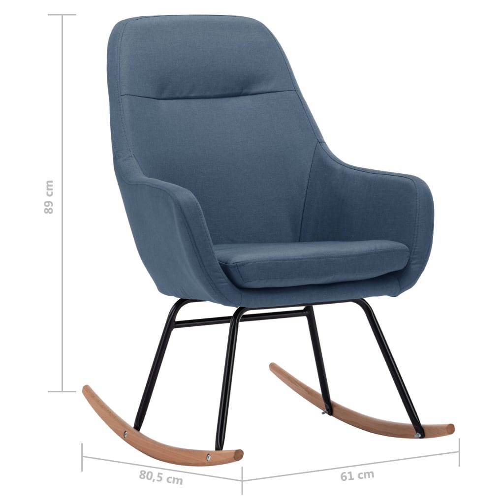 vidaXL Schaukelstuhl Blau Stoff