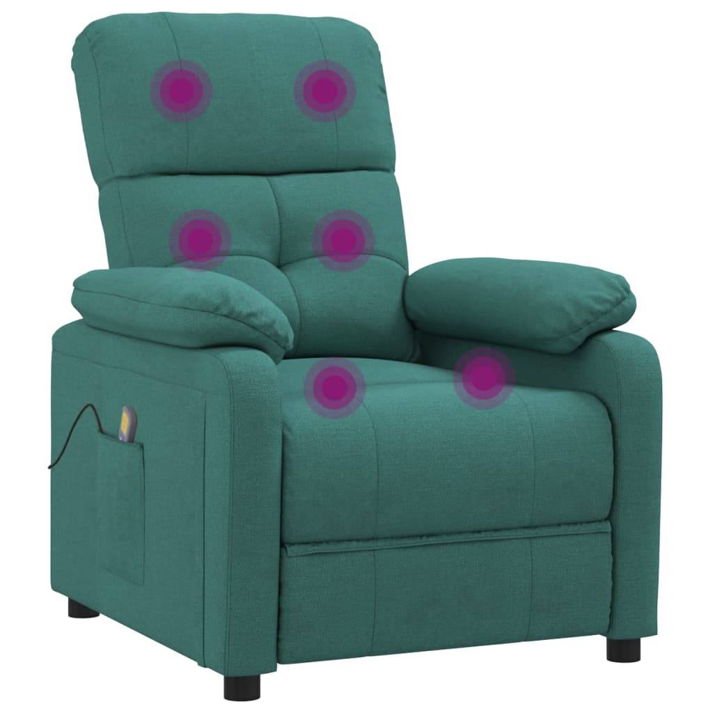 vidaXL Massagesessel Dunkelgrün Stoff