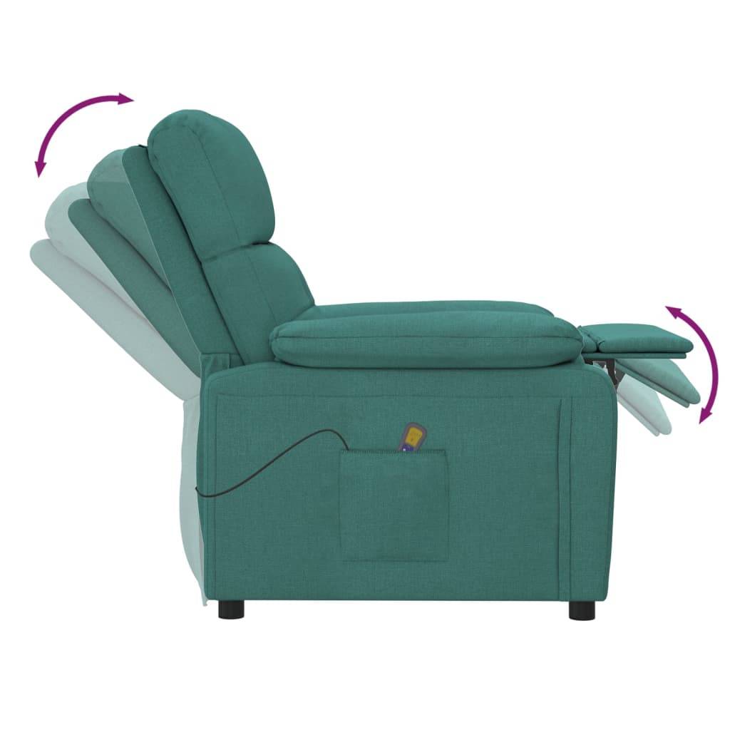 vidaXL Massagesessel Dunkelgrün Stoff