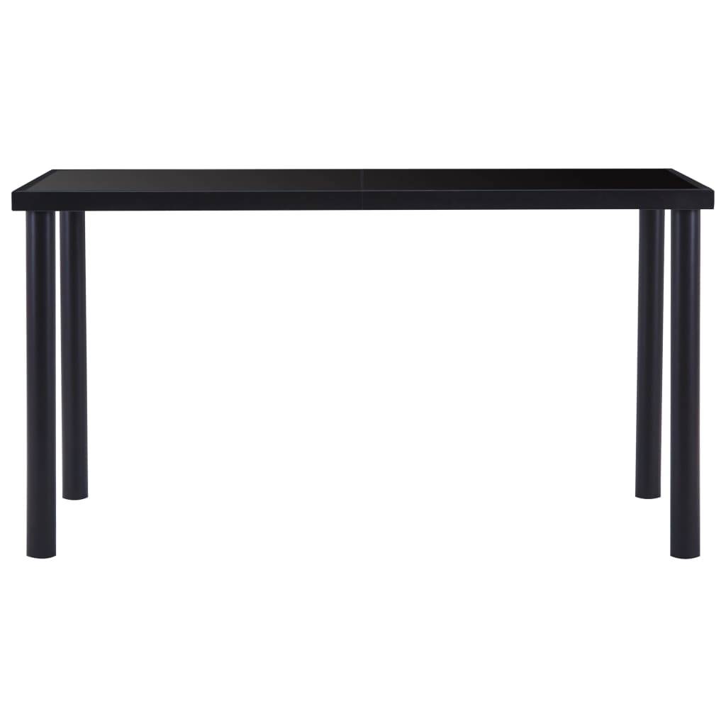 vidaXL Esstisch Schwarz 140 x 70 x 75 cm Hartglas