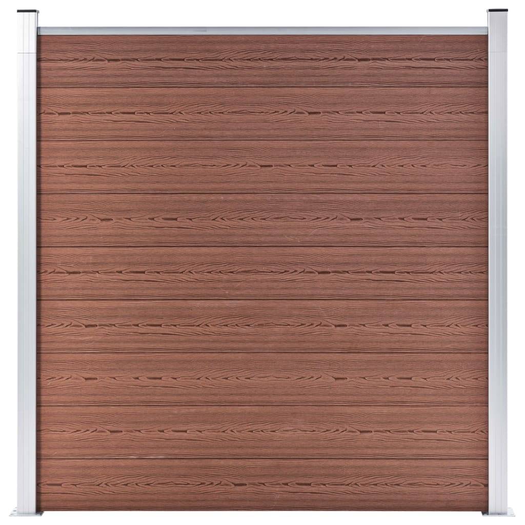 vidaXL WPC Zaun-Set 9 Quadrate + 1 Schräge 1657x186 cm Braun