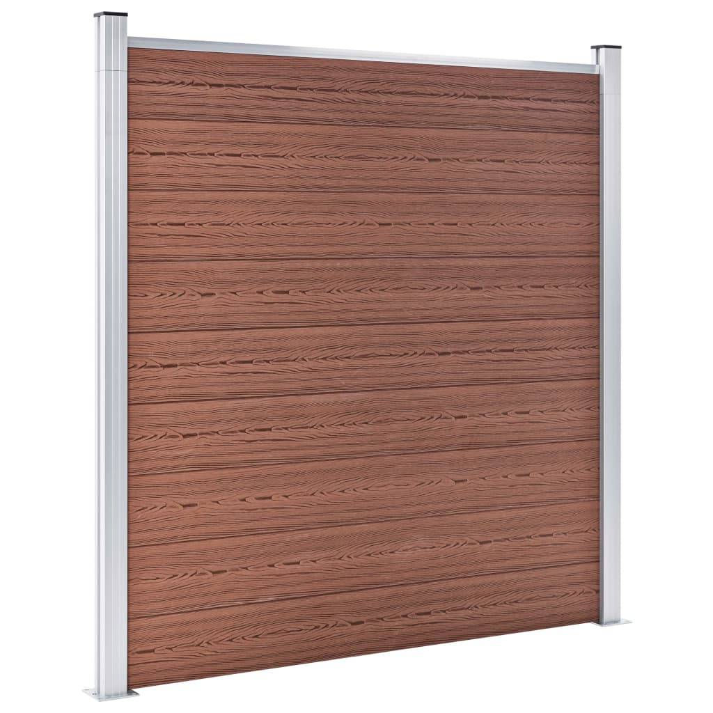 vidaXL WPC Zaun-Set 9 Quadrate + 1 Schräge 1657x186 cm Braun