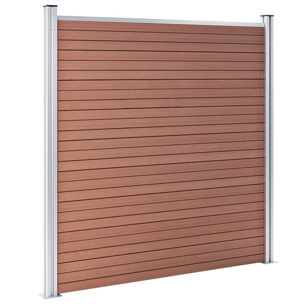 vidaXL WPC Zaun-Set 2 Quadrate + 1 Schräge 446x186 cm Braun