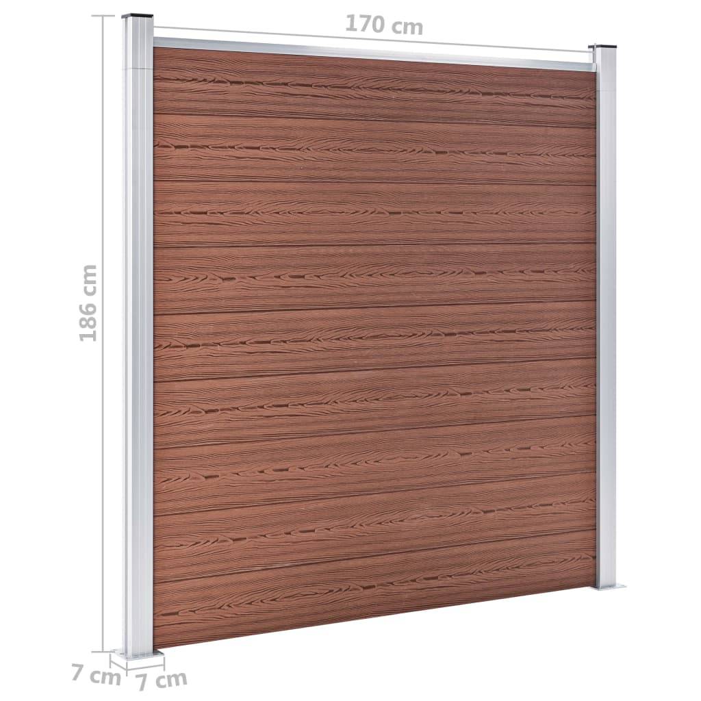 vidaXL WPC Zaun-Set 9 Quadrate + 1 Schräge 1657x186 cm Braun