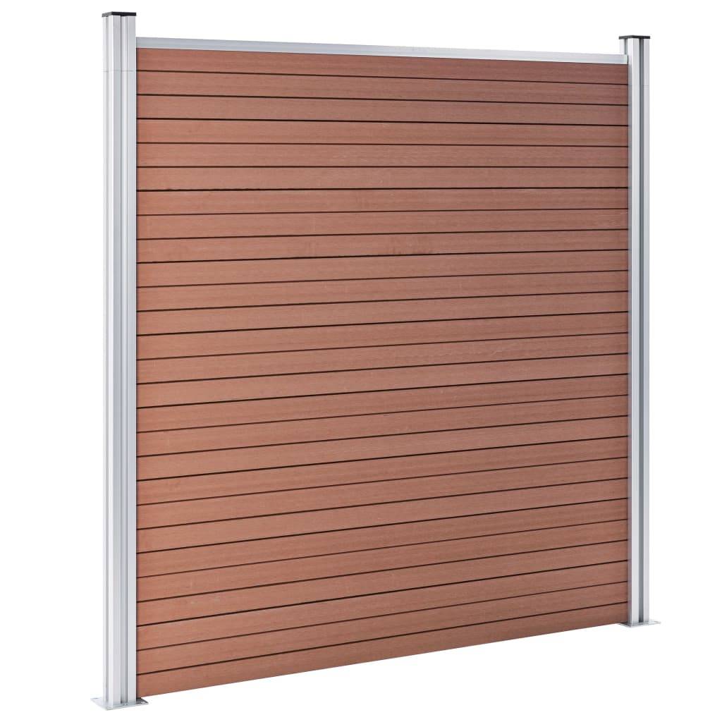 vidaXL WPC Zaun-Set 9 Quadrate + 1 Schräge 1657x186 cm Braun