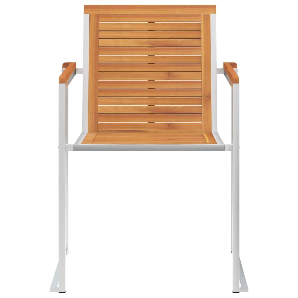 vidaXL Gartenstühle 2 Stk. Massivholz Akazie und Edelstahl