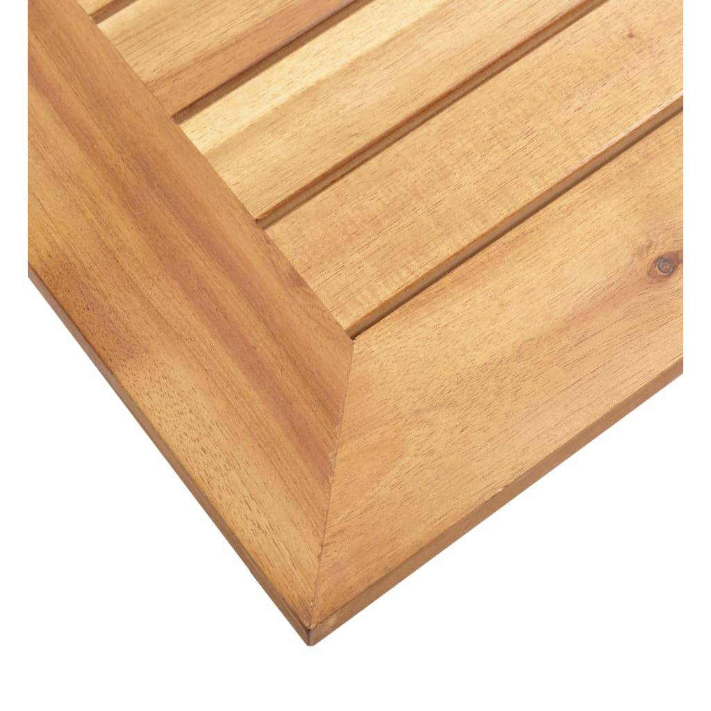 vidaXL Garten-Beistelltisch 45x45x38 cm Massivholz Akazie Edelstahl