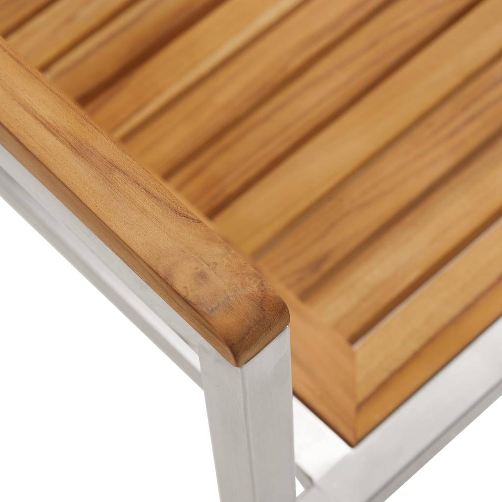 vidaXL Gartenstühle 2 Stk. Massivholz Teak und Edelstahl