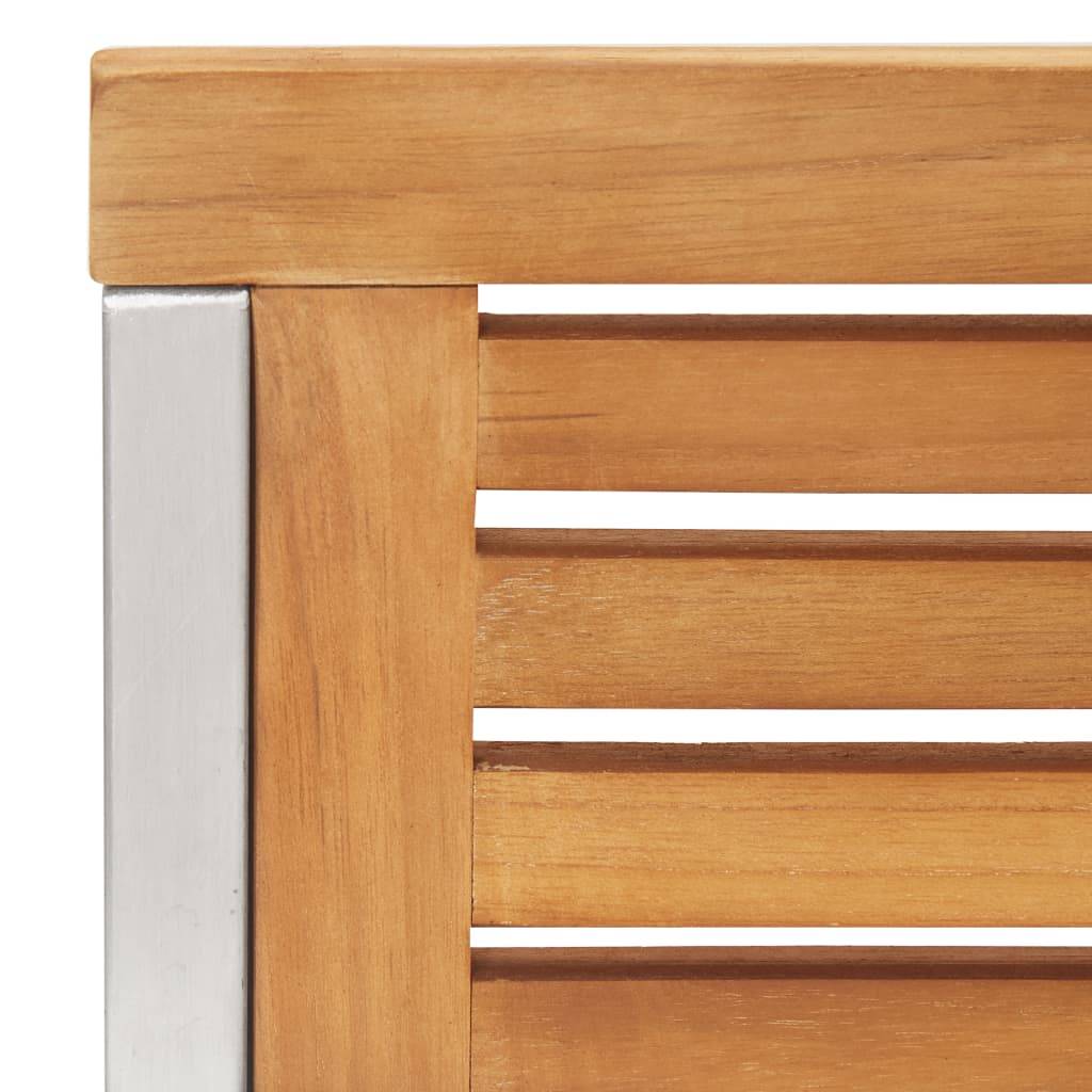 vidaXL Gartenstühle 2 Stk. Massivholz Teak und Edelstahl