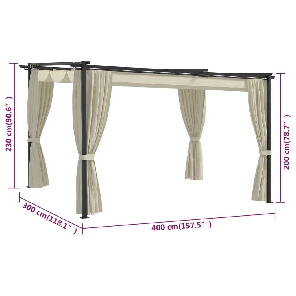 vidaXL Pavillon 4 x 3 m Creme
