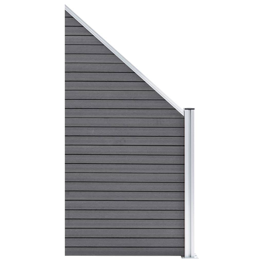 vidaXL WPC Zaun-Set 1 Quadrat + 1 Schräge 273x186 cm Grau