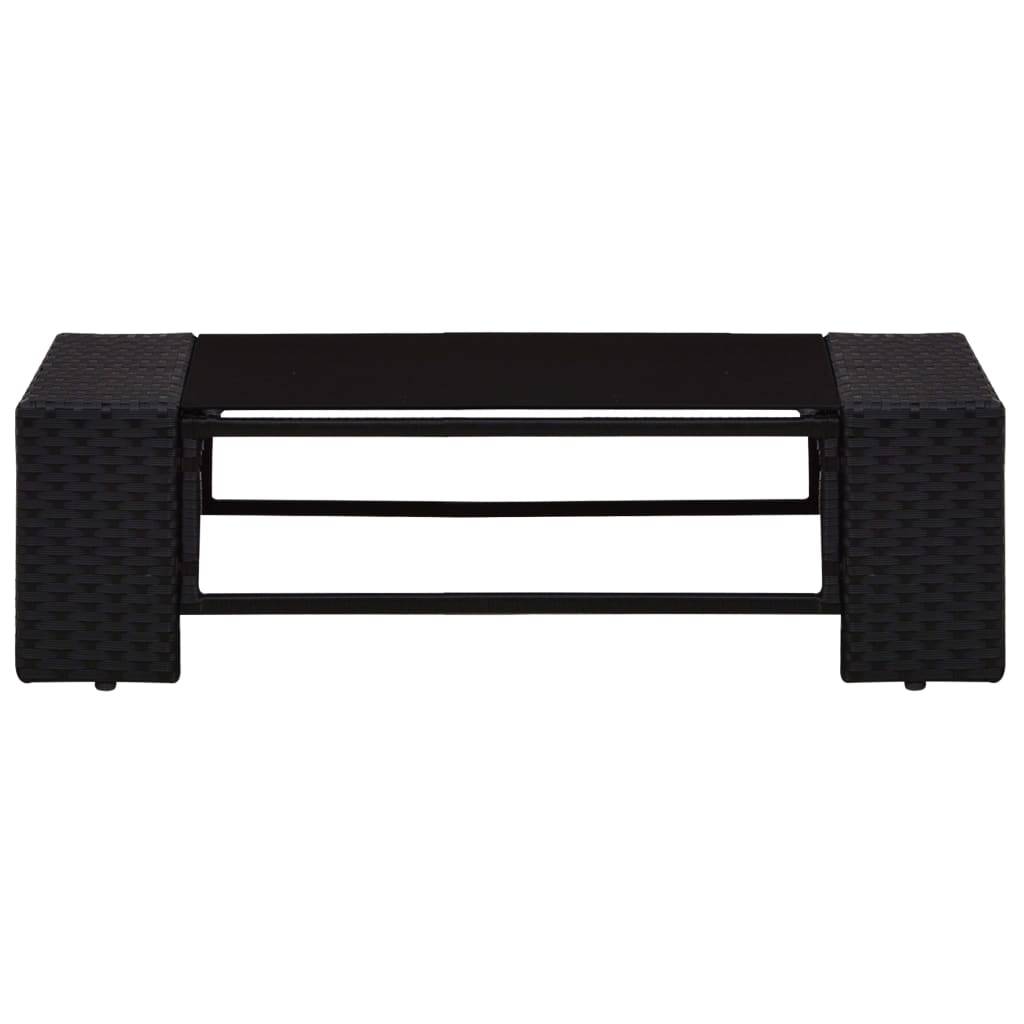 vidaXL 7-tlg. Garten-Lounge-Set Poly Rattan Schwarz