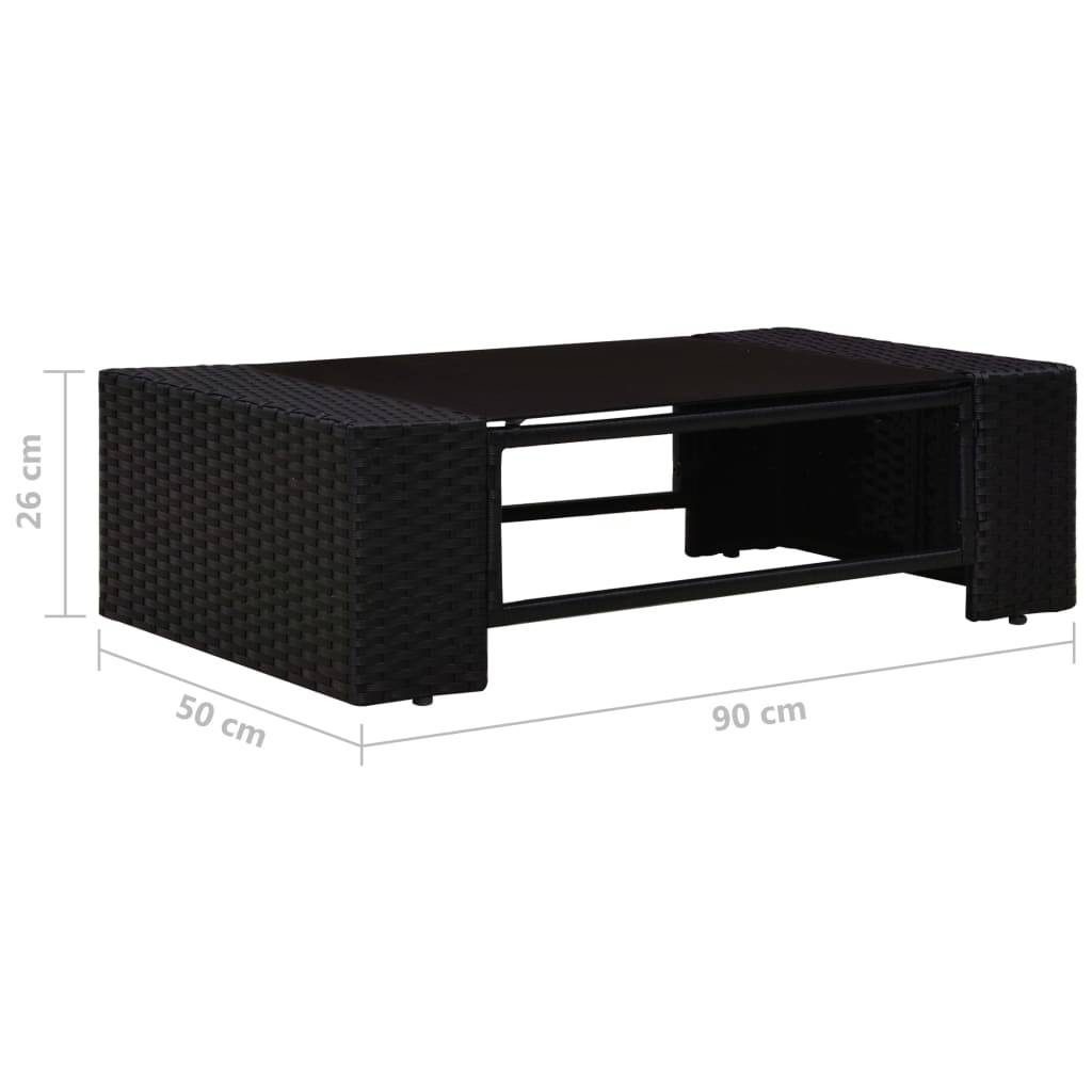 vidaXL 4-tlg. Garten-Lounge-Set Poly Rattan Schwarz
