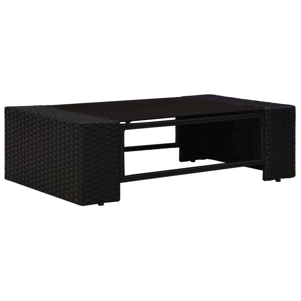 vidaXL 7-tlg. Garten-Lounge-Set Poly Rattan Schwarz