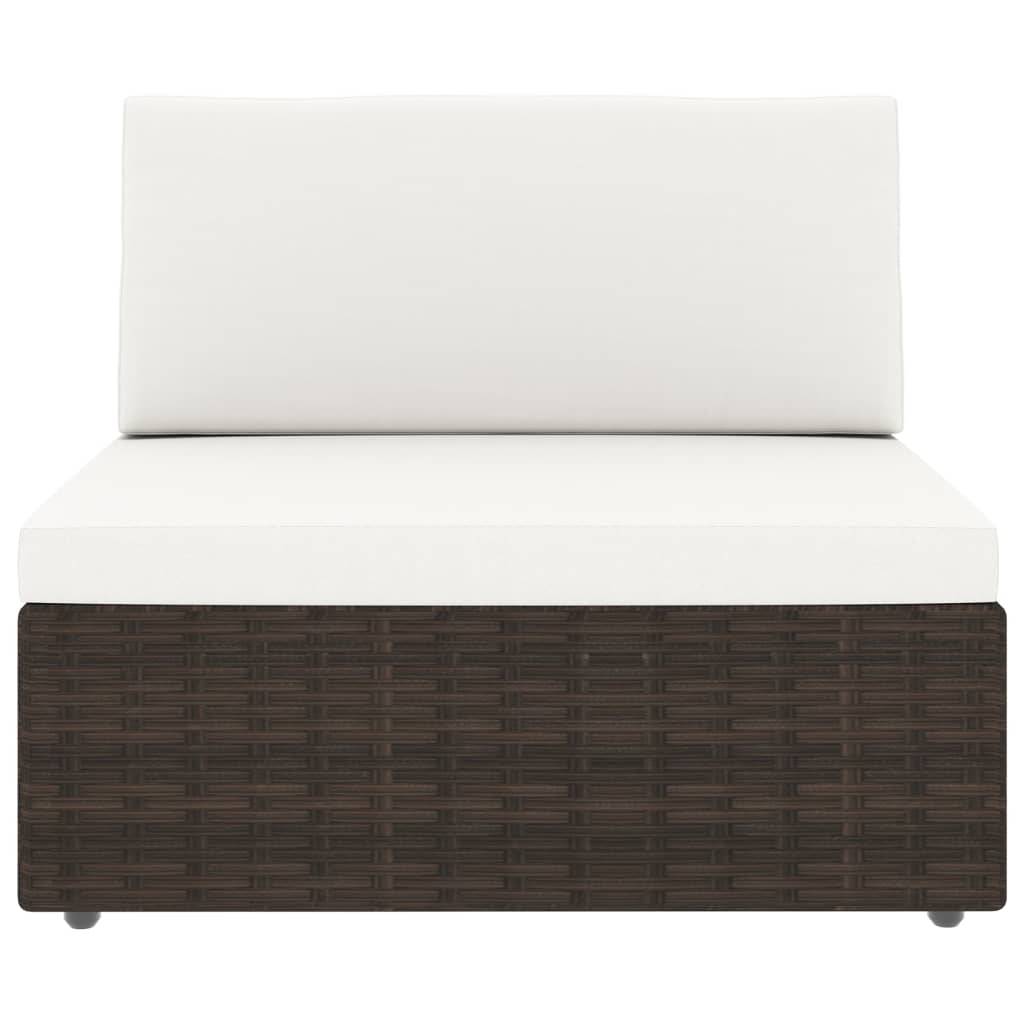 vidaXL 6-tlg. Garten-Lounge-Set mit Kissen Braun Poly Rattan