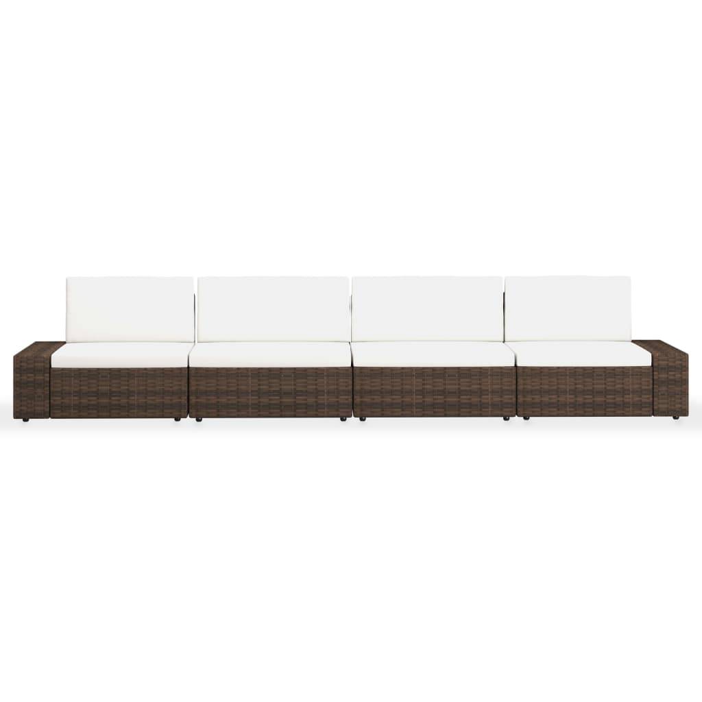 vidaXL 4-tlg. Garten-Lounge-Set Poly Rattan Braun