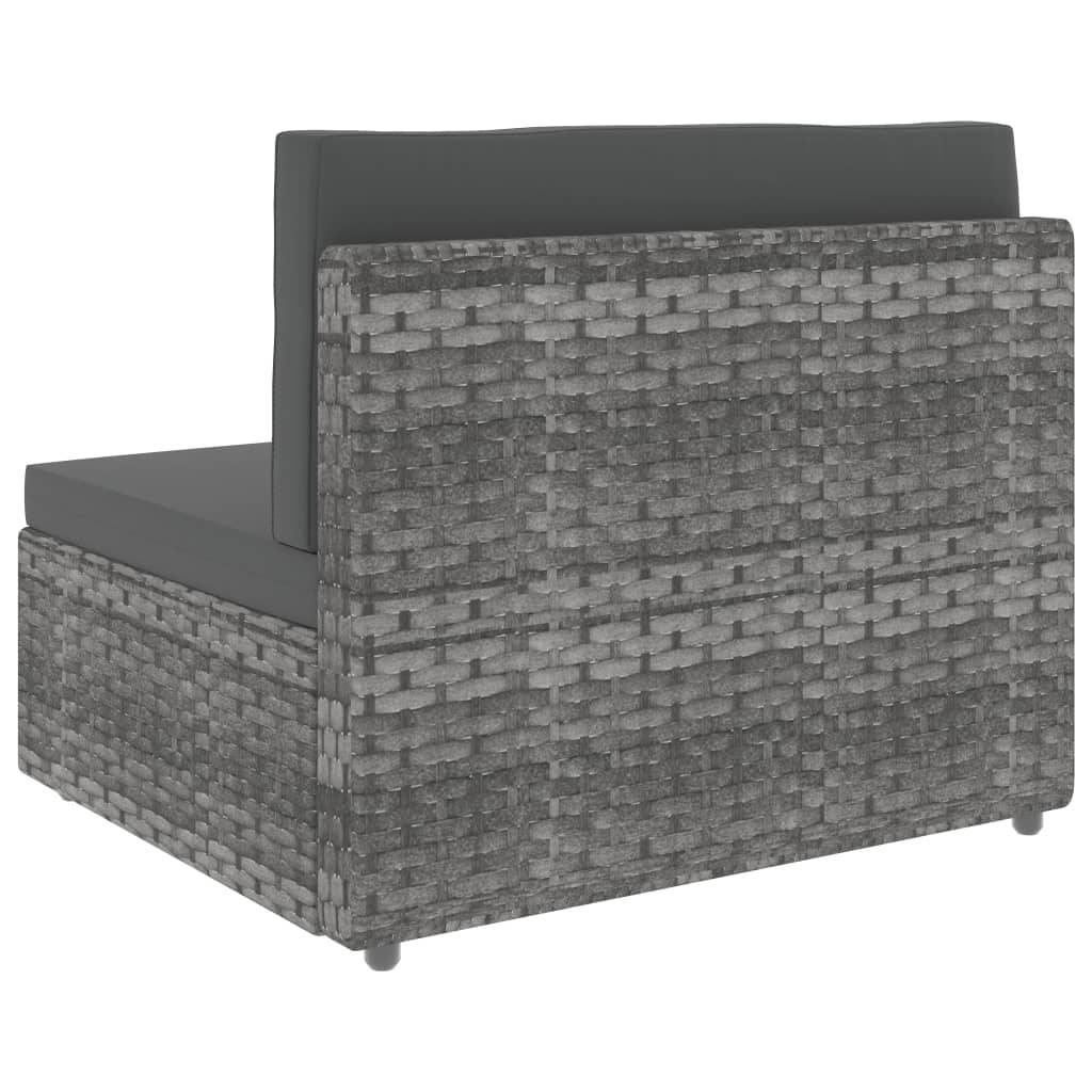 vidaXL 10-tlg. Garten-Lounge-Set Poly Rattan Grau
