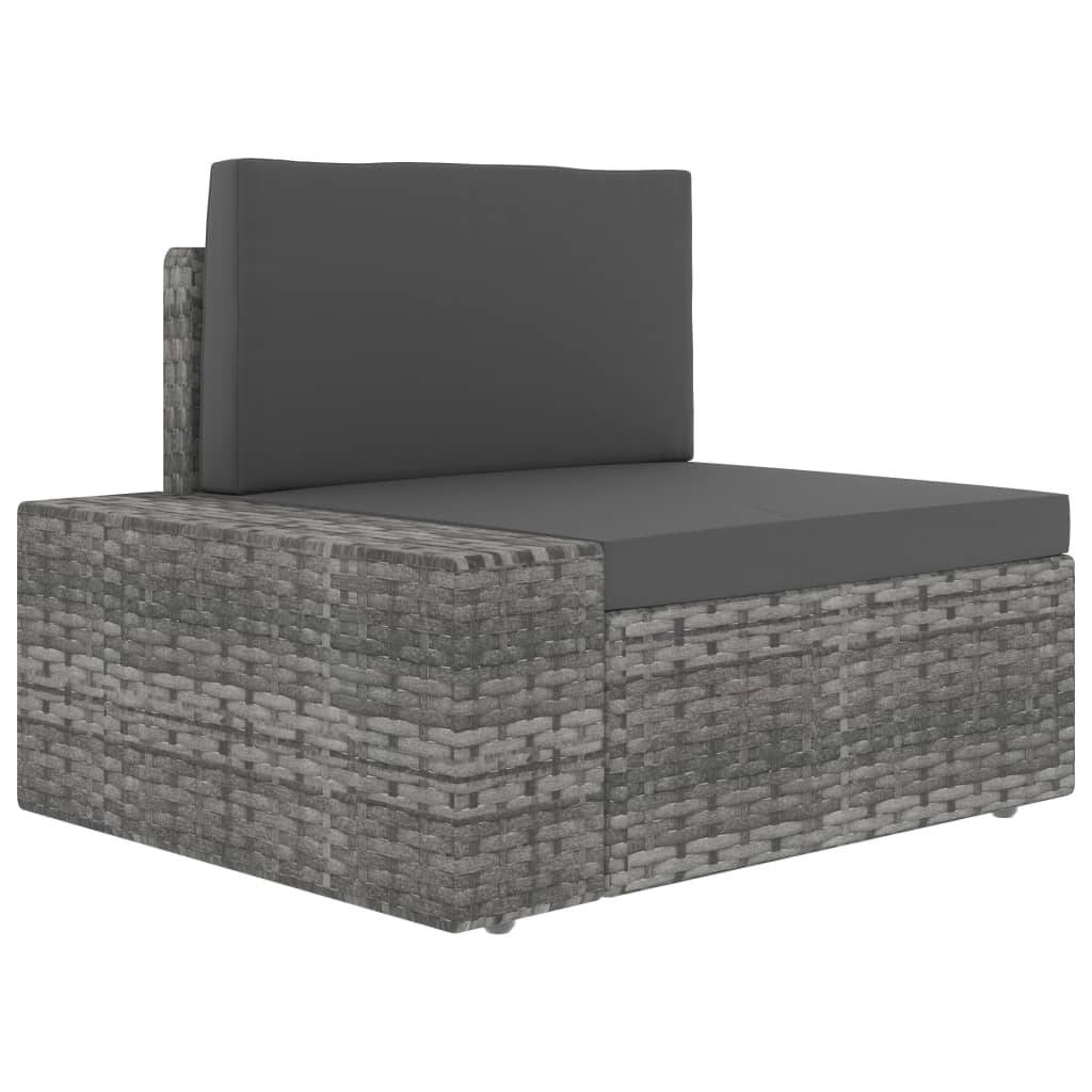 vidaXL 7-tlg. Garten-Lounge-Set Poly Rattan Grau