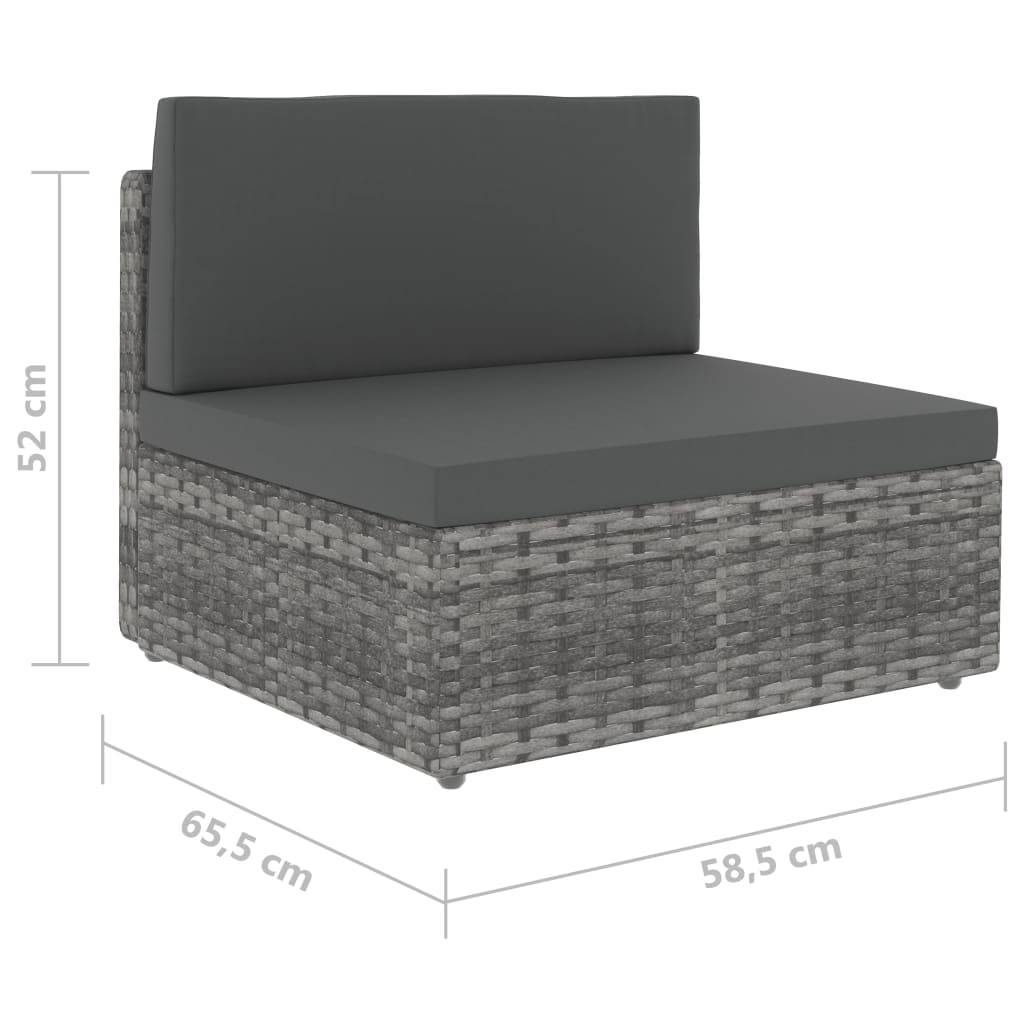 vidaXL 10-tlg. Garten-Lounge-Set Poly Rattan Grau