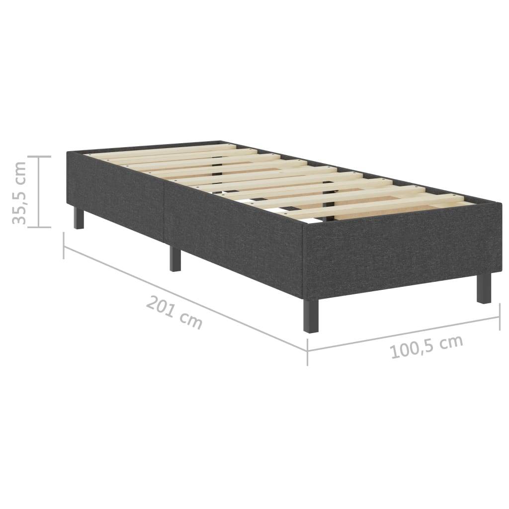 vidaXL Boxspringbett Dunkelgrau Stoff 100x200 cm