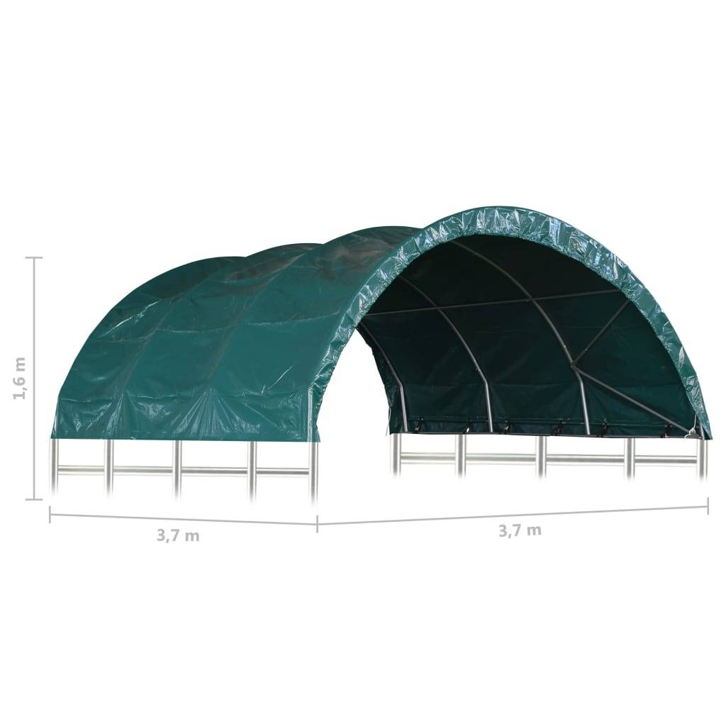 vidaXL Weidezelt PVC 3,7x3,7 m Grün