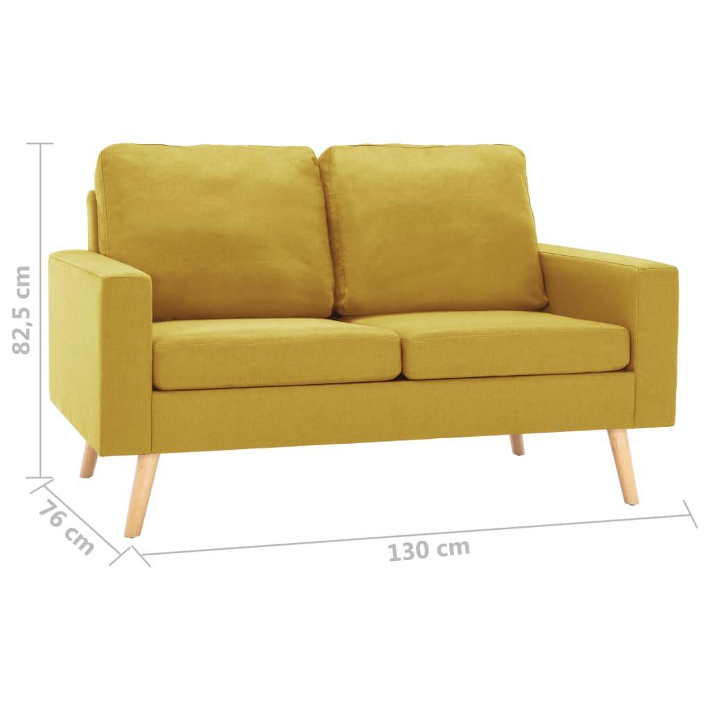 vidaXL 2-tlg. Sofagarnitur Stoff Gelb