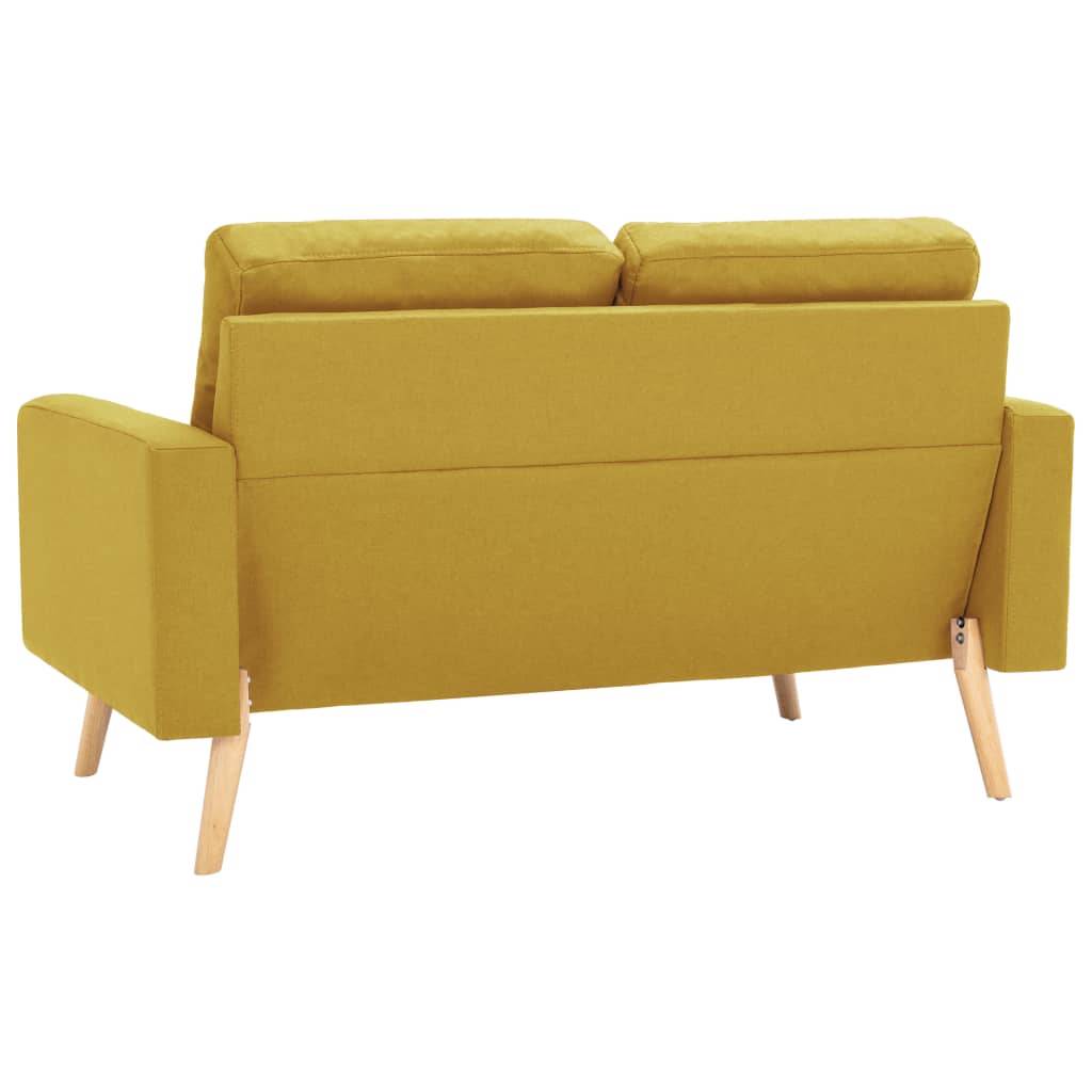 vidaXL 2-tlg. Sofagarnitur Stoff Gelb