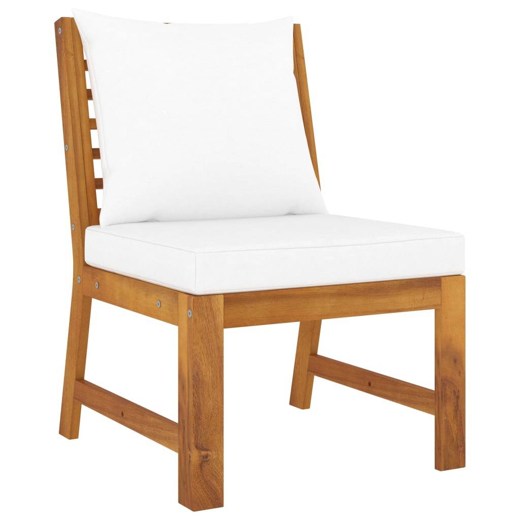 vidaXL 9-tlg. Garten-Lounge-Set mit Auflagen Creme Massivholz Akazie