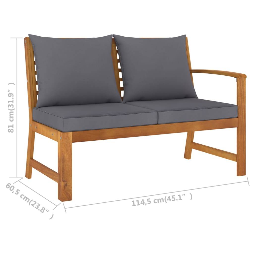 vidaXL 6-tlg. Garten-Lounge-Set mit Auflagen Massivholz Akazie