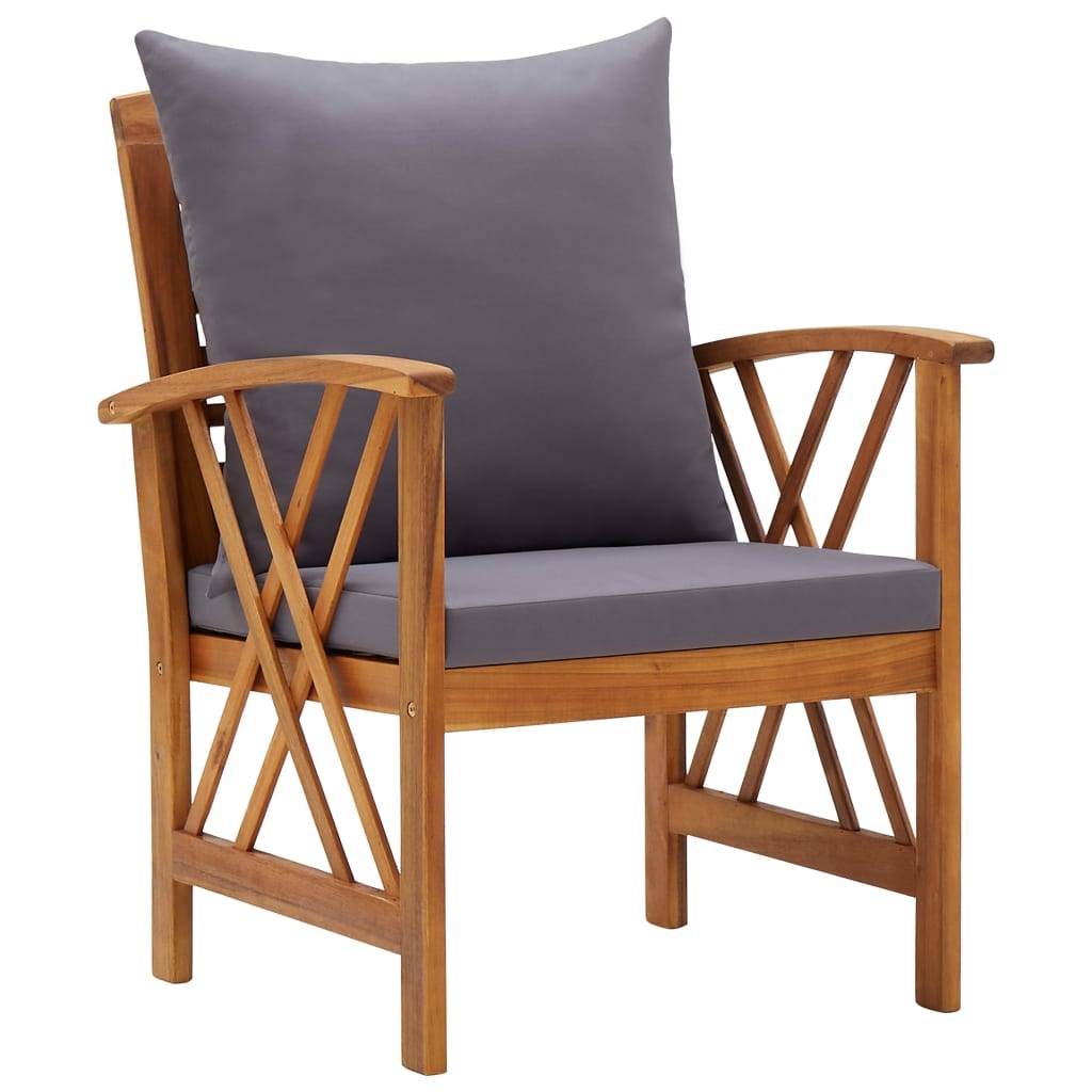 vidaXL 5-tlg. Garten-Lounge-Set mit Auflagen Massivholz Akazie