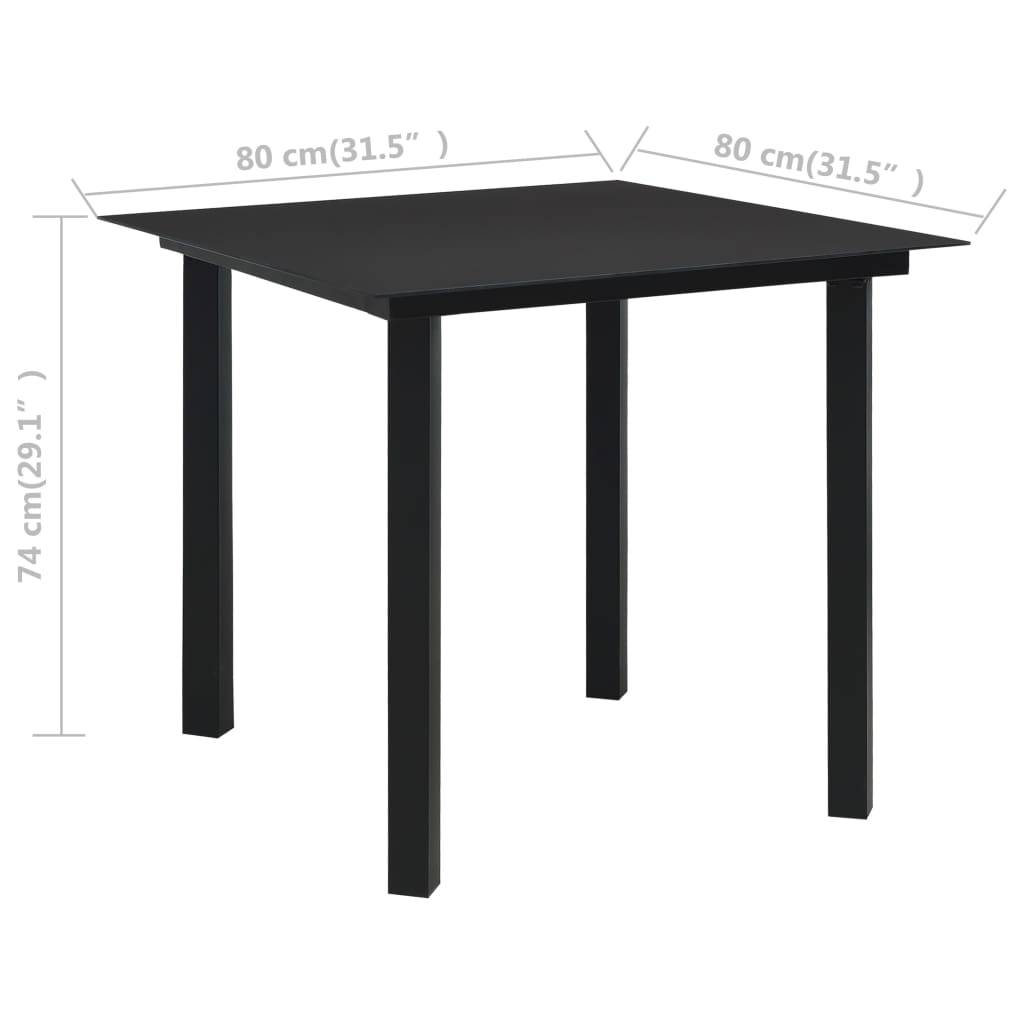 vidaXL 5-tlg. Garten-Essgruppe PVC Rattan Schwarz