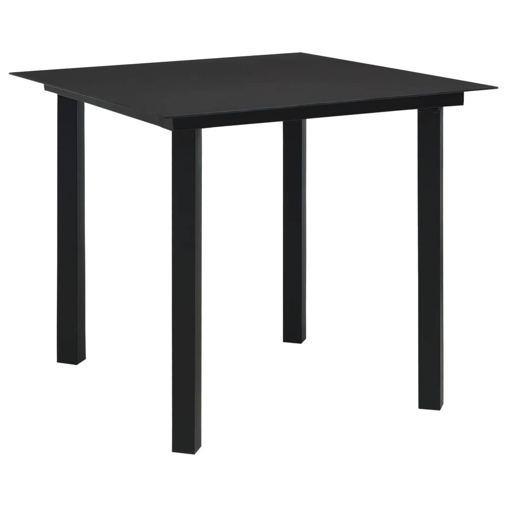 vidaXL 5-tlg. Garten-Essgruppe PVC Rattan Schwarz