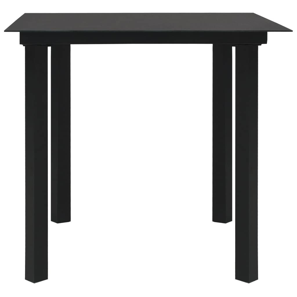 vidaXL 5-tlg. Garten-Essgruppe PVC Rattan Schwarz