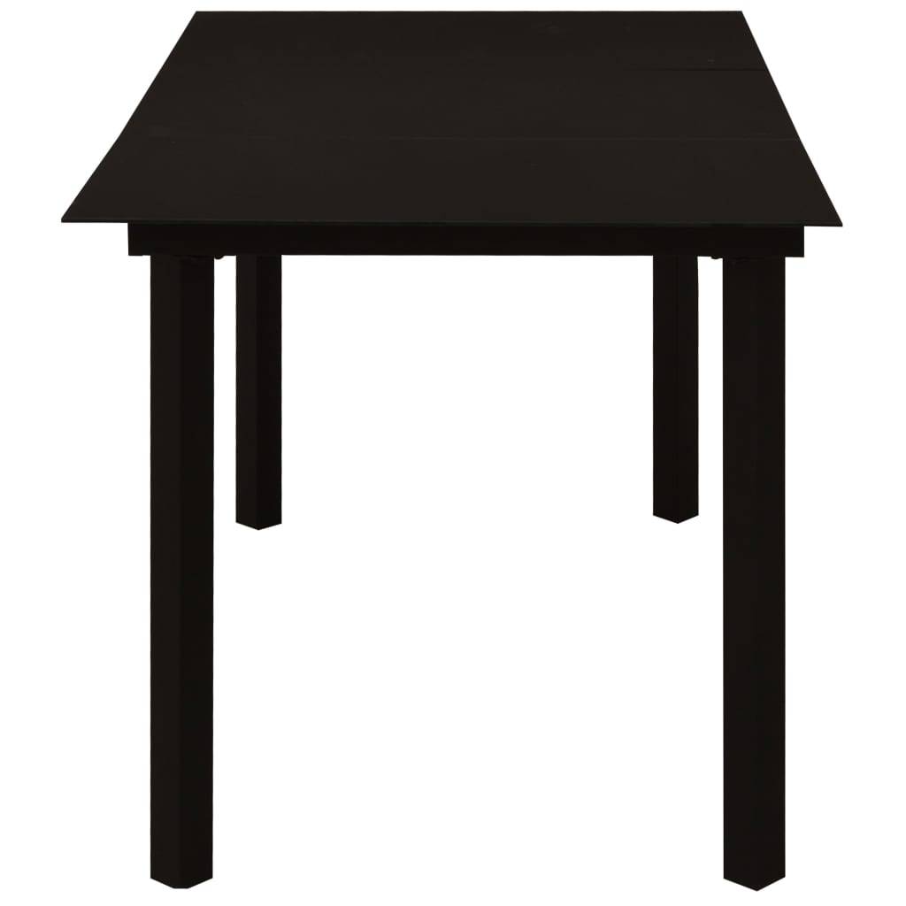 vidaXL 7-tlg. Garten-Essgruppe PVC Rattan Schwarz