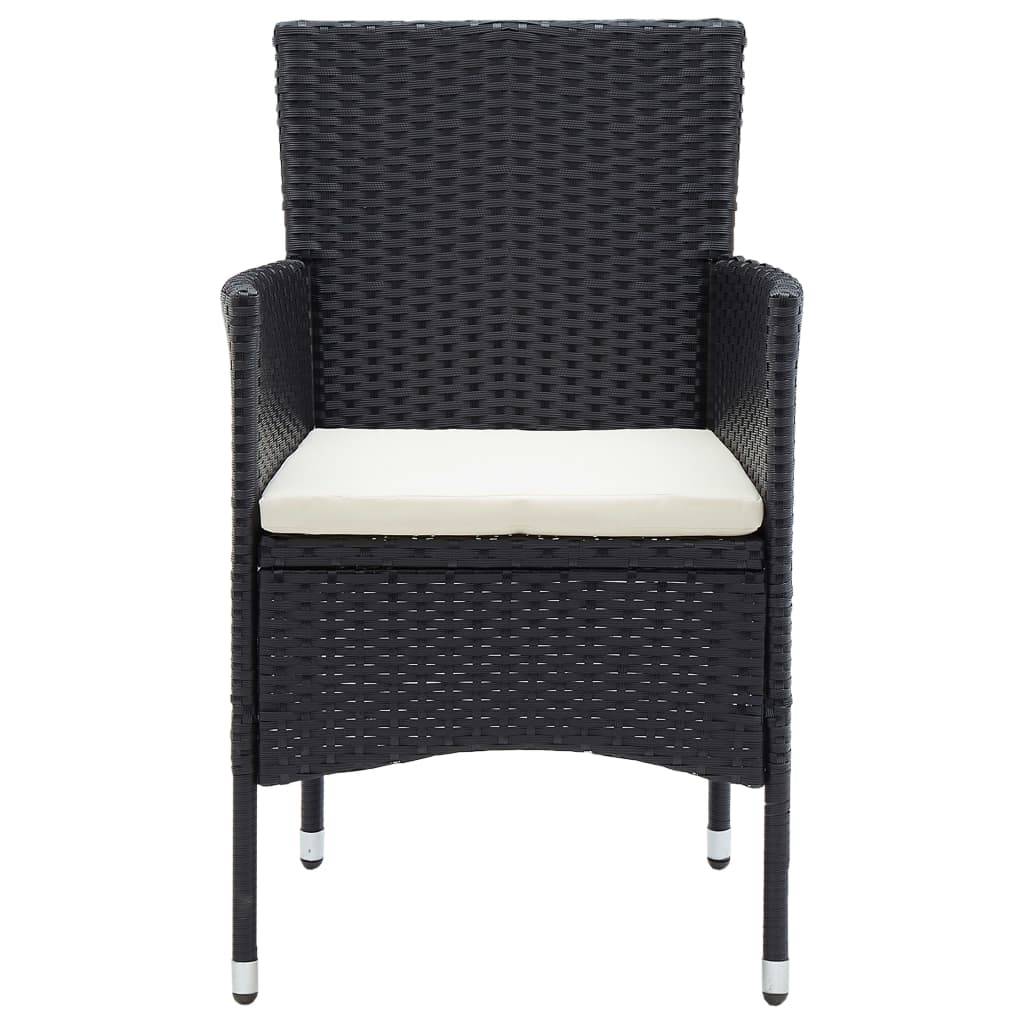 vidaXL Garten-Essstühle 4 Stk. Poly Rattan Schwarz