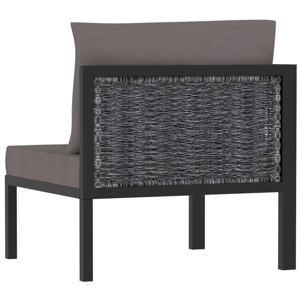 vidaXL Sofa-Eckelement mit Rechter Armlehne Poly Rattan Anthrazit