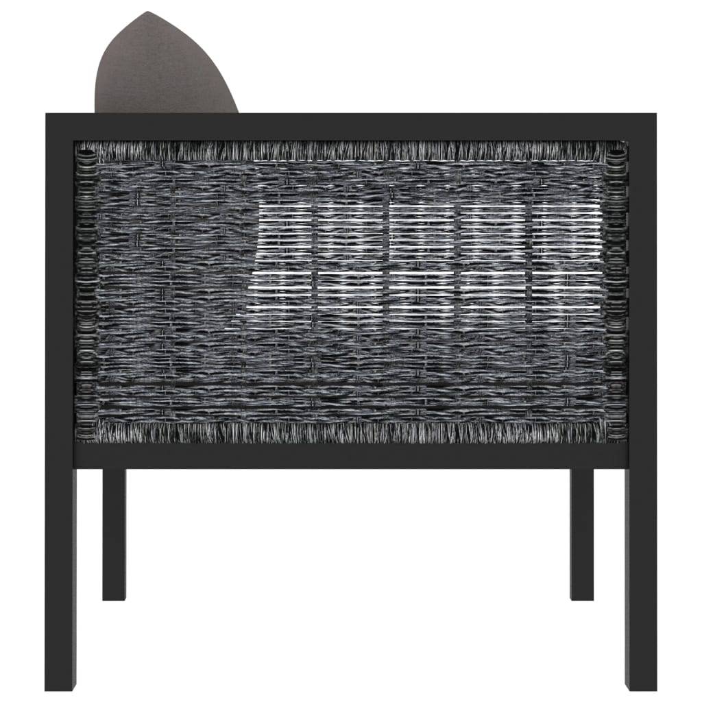 vidaXL Sofa-Eckelement mit Rechter Armlehne Poly Rattan Anthrazit
