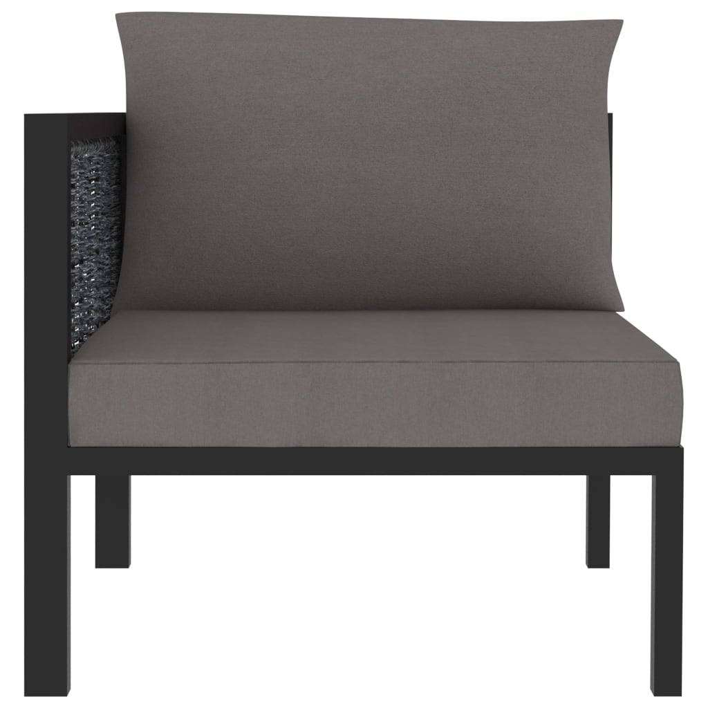 vidaXL Sofa-Eckelement mit Rechter Armlehne Poly Rattan Anthrazit