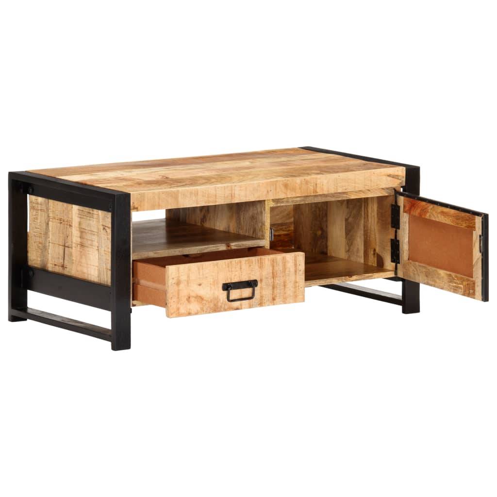 vidaXL Couchtisch 100x50x40 cm Raues Mangoholz